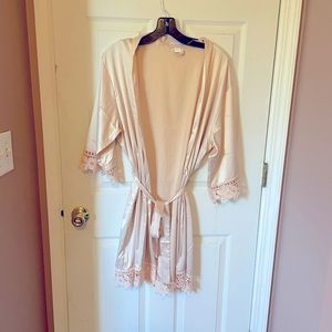 Silk robe champagne colored
